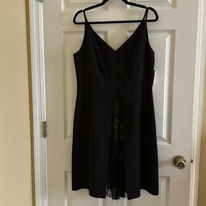 Maggy London sleeveless black Dream Crepe Fit with lace.